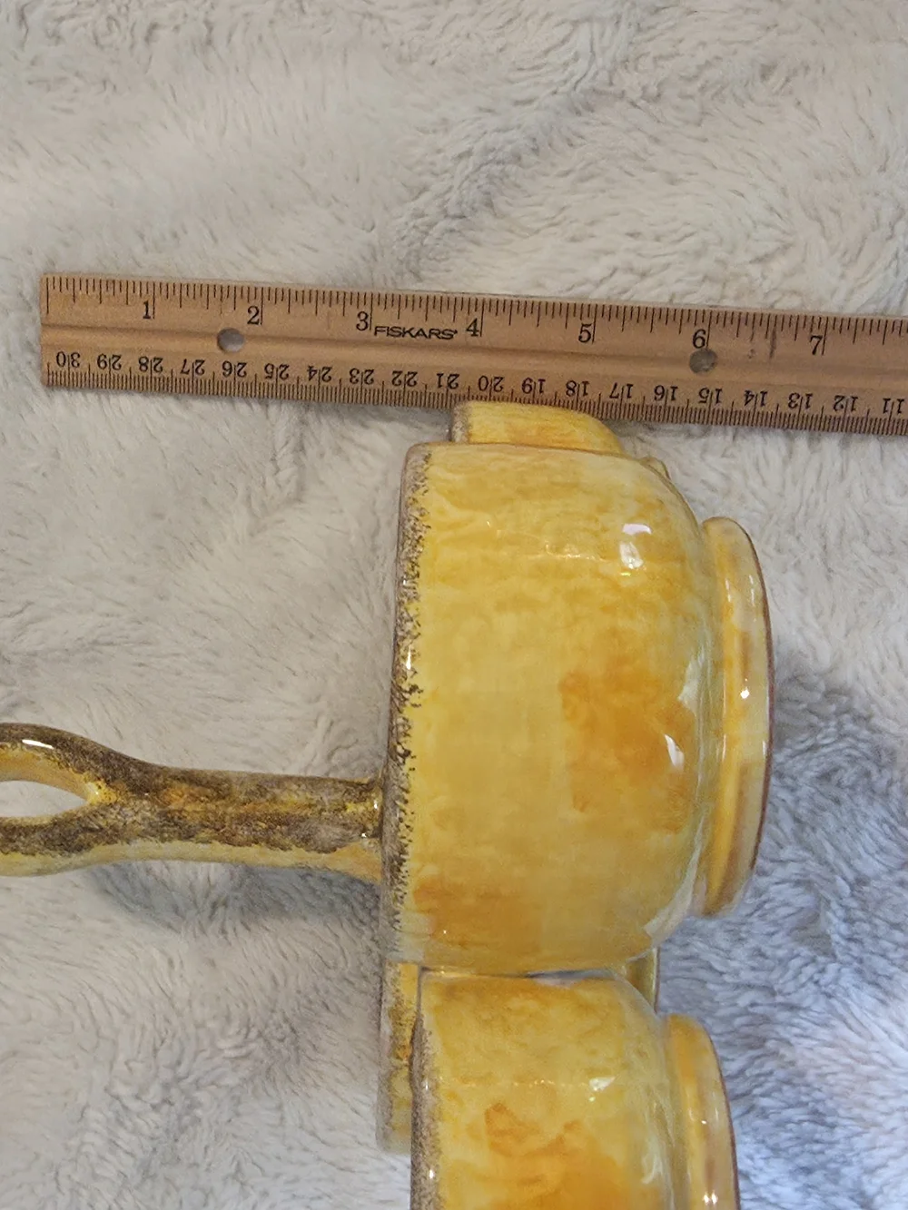 vintage italian majolica pottery condiments set Hand Painted with Holder
